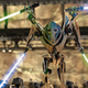 General Grievous spinning his llightsabers in Star Wars Episode 3: Revenge of the Sith.